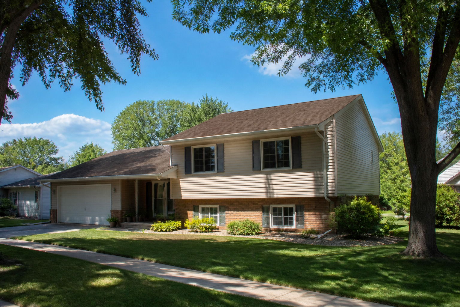 Completed shingle roof on a residential home, view 6